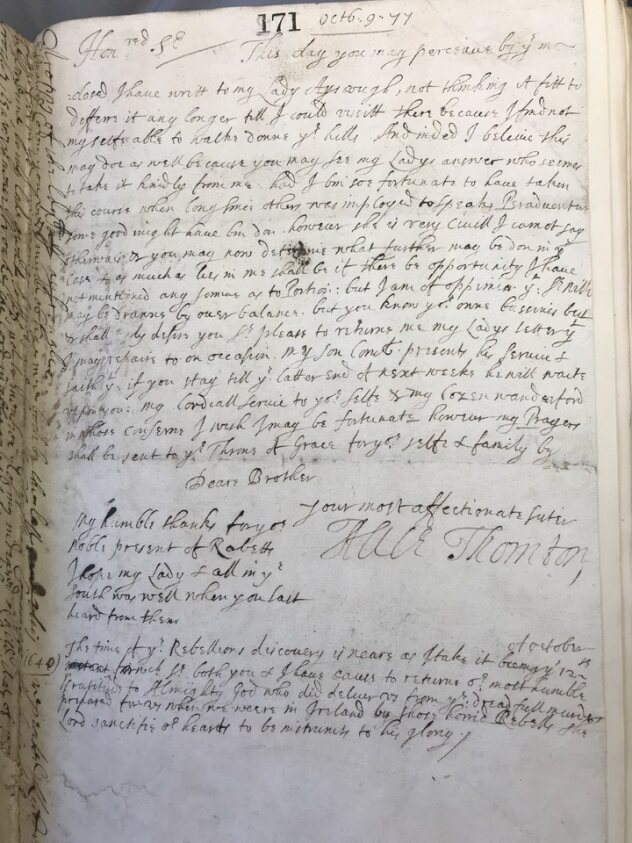 The full page of an old letter
